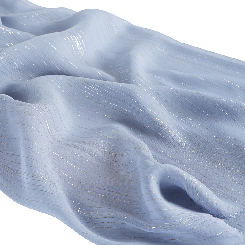 Шелковый шифоновый креп нестандартной формы 75D серебристого цвета