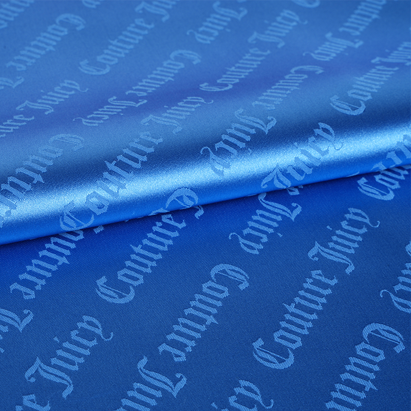 75D эластичная атласная жаккардовая ткань с буквами