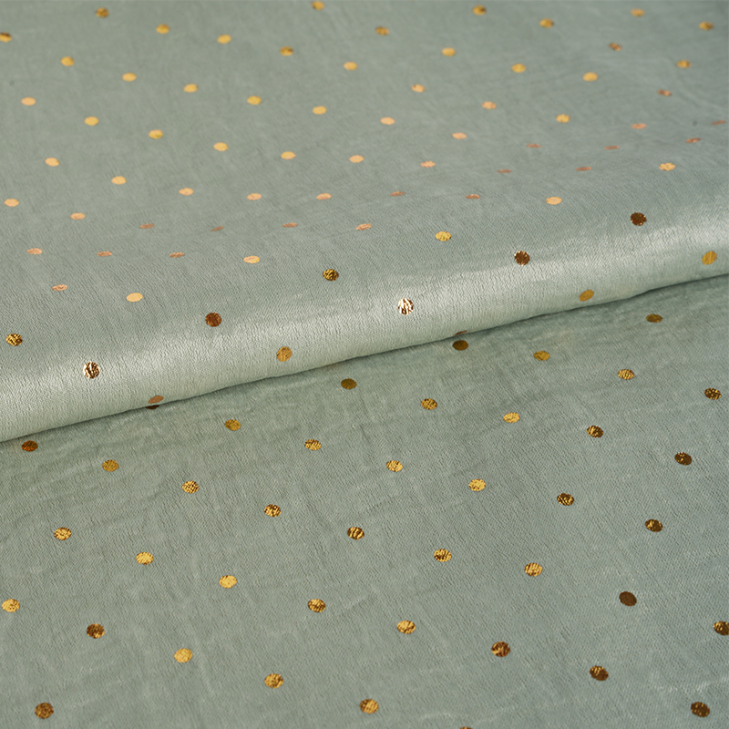 2026 Бархатная атласная ткань для тиснения фольгой с воздушным потоком в горошек