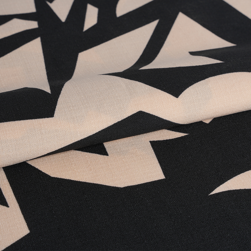 5068 Ткань Linglong из конопли с розовым и черным принтом