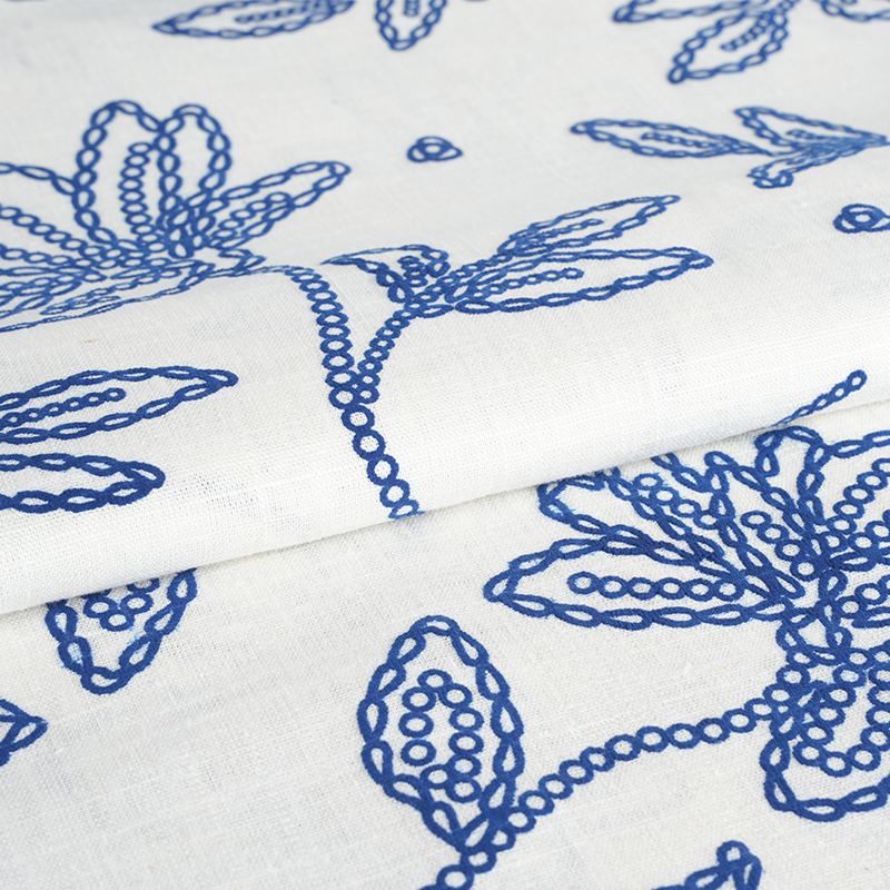 12S вискозная льняная ткань с цветочным принтом из пенопласта