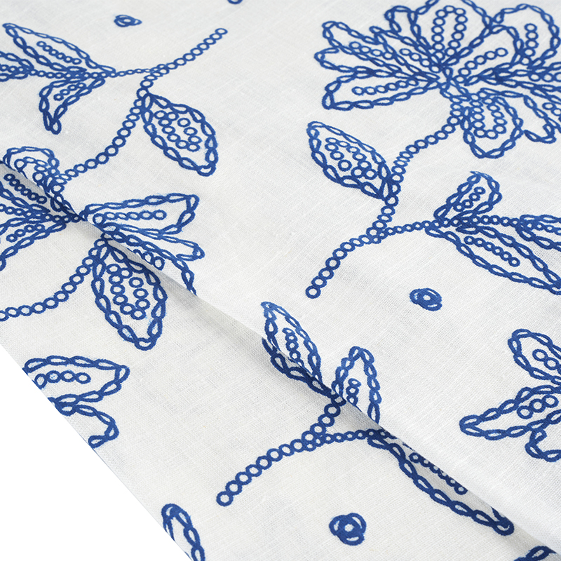 12S вискозная льняная ткань с цветочным принтом из пенопласта