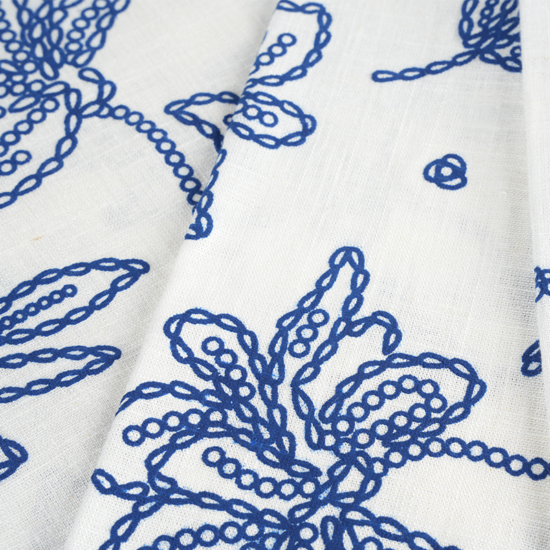 12S вискозная льняная ткань с цветочным принтом из пенопласта