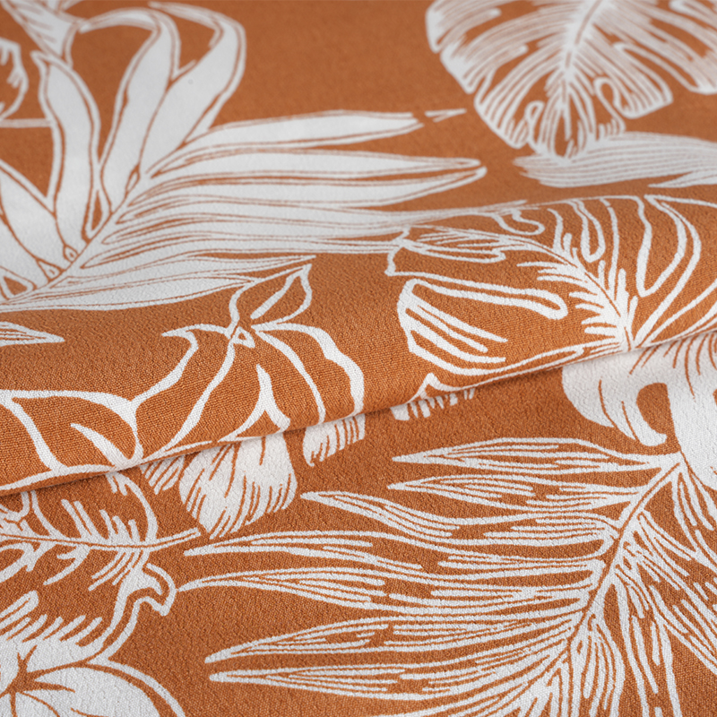 Богатая тканая креповая ткань с принтом