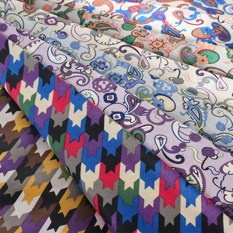 Полиэстер 50*75 витая атласная ткань для атласной печати с геометрическим рисунком