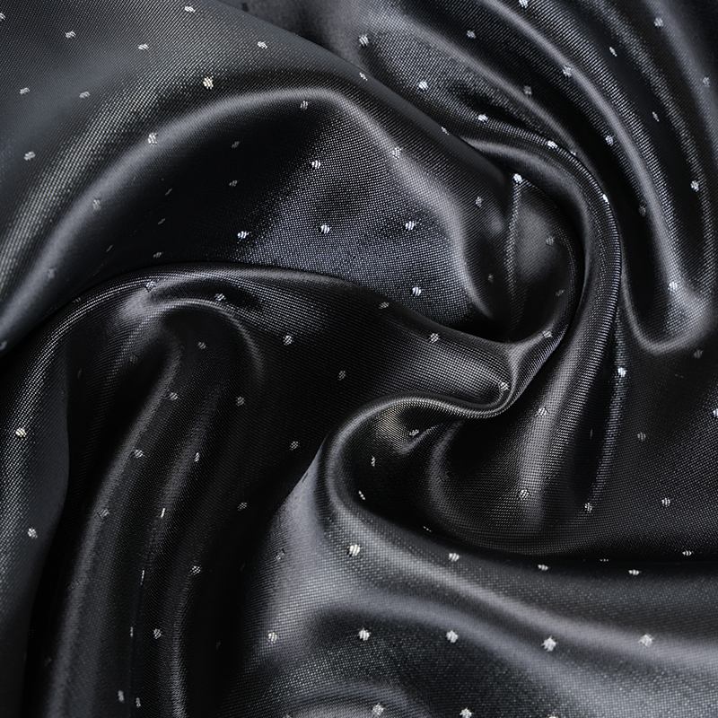 Атласная жаккардовая ткань в горошек PV